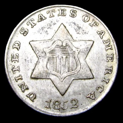 1852 Silver Three Cent Piece 3cp ---- Stunning Condition Coin ---- #037W - Image 1 of 2
