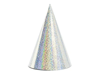 Cappelli da festa olografici, argento, 16 cm (1 VPE / 6 pz.) - Immagine 1 di 4