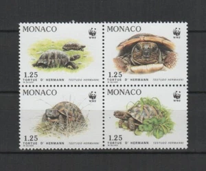 Monaco 1991 tortue d'Hermann un bloc de 4 timbres neufs MNH /TR7136 - Imagen 1 de 1