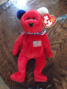 ❤️ Ty® Beanie Babies Bear Exclusive Ty Store AMERICA New MINT w/Tag Protector - Picture 1 of 4