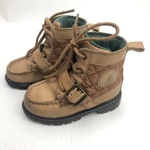 POLO Ralph Lauren RANGER Hi Boots Shoes Leather Toddler Boys Sz 6 - Picture 1 of 10
