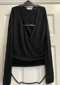 Vintage To The Max Women’s Wrap Top V-Neck Sequin Sz S - Picture 1 of 10