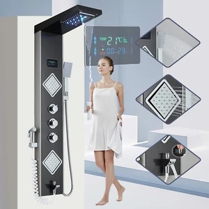 Acero Inoxidable Ducha con Pantalla LED Panel de Ducha Columna de Hidromasaje - Imagen 1 de 12