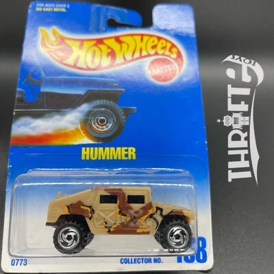 1991 Hot Wheels - Police Hummer  - #0773 - No 188-Blue White Card Dark Camo NIP - Image 1 of 2
