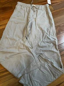 Just Living The Dream Women Beach Gray Pants Size Medium Adjustable Waist Linen - Picture 1 of 7