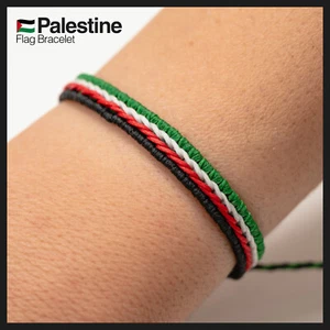 Thin Palestine Flag Bracelet, Friendship Bracelet Rope, Palestinian... - Picture 1 of 9