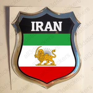 Pegatina Bandera Antigua Irán (Persia) Emblema 3D Resina Cúpula Gel Bandera Vinilo Calcomanía Coche - Imagen 1 de 1