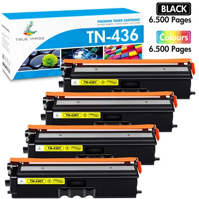 4 Pack TN436 Yellow Toner Fits for Brother DCP-L8410CDW L8690CDW MFC-L8900CDW - Image 1 of 4