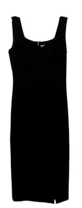 Liz Claiborne black sleeveless long dress with slit Petite 2 Excellent Condition - Picture 1 of 6