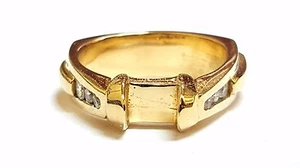 Anillo de compromiso de diamantes de claridad VS2 color F semi montaje oro amarillo de 14 quilates 0,22 quilates EX - Imagen 1 de 3