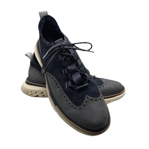 Cole Haan Para Hombre ZERØGRAND Punta de Ala Oxford Azul Gamuza Para Hombre Talla 13 - Imagen 1 de 10