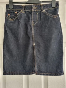 Womens Tommy Hilfiger Victoria Denim Above The Knee Logod Skirt Size S - Picture 1 of 16
