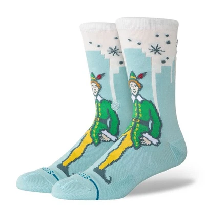Calcetines informales unisex Stance Cotton Crew, Big City Elf/azul hielo, grandes Foto 1 de 3