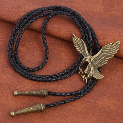  Águila Antigua Bronce Bolo Corbata Western Hombres Vaquero Collar Novio Boda Foto 1 de 4