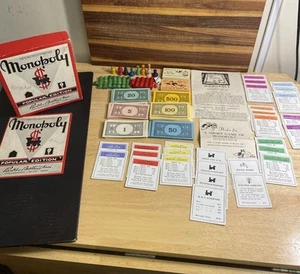Vintage 1952 Parker Brothers Monopoly Game With Board Used Condition - Picture 1 of 13