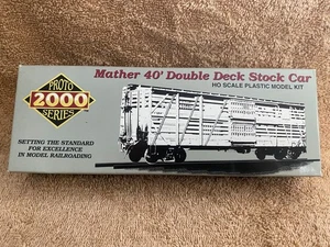 LifeLike PROTO 2000 Series Mather 40' Double Deck Stock Car HO Plastic Model Kit - Picture 1 of 23