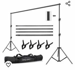 12ft x 10ft Studio Heavy Duty Adjustable Photography Muslin Backdrop Stand Set - Picture 1 of 10