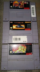 Snes 3 Game Lot Super Nintendo Rap Jam Top Gear Battle Clash Video Games - Picture 1 of 7