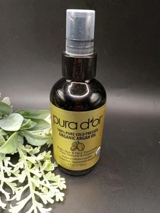 PURA D'OR Dor Moroccan Argan Oil 100% Pure Organic 4 fl oz, Pre-owned 90% Full - Picture 1 of 9