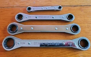 Stahlwille 25 Ratchet Spanner Set Imperial 1/4" to 7/8" Set Of 4 Double Ended - Picture 1 of 17