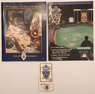 Kansas City Royals Vintage 25th Anniversary Yearbook 25th Ann. Fan Guide & Pin - Image 1 of 4