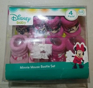 NEW 4 PACK DISNEY BABY MINNIE MOUSE BOOTIE SOCK SET - Picture 1 of 2