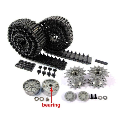 Pistas de metal negro Mato T49 para tanque Sherman 1/16 RC HL 3898-1 M4A3 (75) W Foto 1 de 4