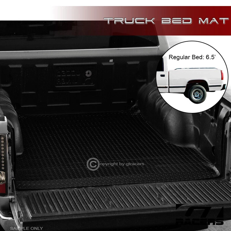For 1994-2000 Chevy/GMC C10 CK 6.5' Blk Rubber Diamond Truck Bed Floor Mat Liner — 第 1/4 张图片