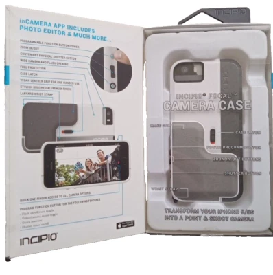 Incipio, Focal Camera Case, Apple iPhone 5/5S, White, Gray Matte & Rigid Plastic - Image 1 of 4