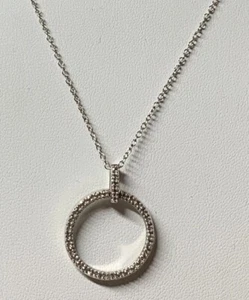 WUNDERSCHÖNER ANHÄNGER STERLINGSILBER OFFENER KREIS ~ 16" HALSKETTE ~ ITALIEN - Bild 1 von 6