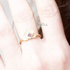 14K Gold VS/F-G Diamond-Ruby Gemstone Engagement Crown Ring - The Jewelz - Picture 1 of 5
