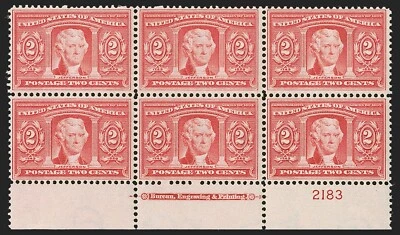 MOMEN: US STAMPS #324 PLATE BLOCK OF 6 MINT OG NH VF PSE CERT LOT #90000-13 - Image 1 of 2