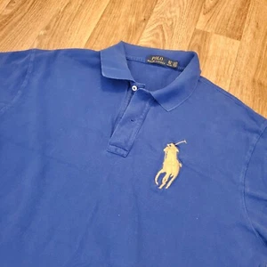Polo Ralph Lauren Polo Shirt Men XLT Blue Big Pony #3 Preppy - Picture 1 of 7