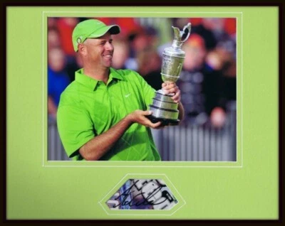 斯图尔特·辛克签名带框 11 x 14 照片展示 2009 年英国公开赛带奖杯 — 第 1/2 张图片