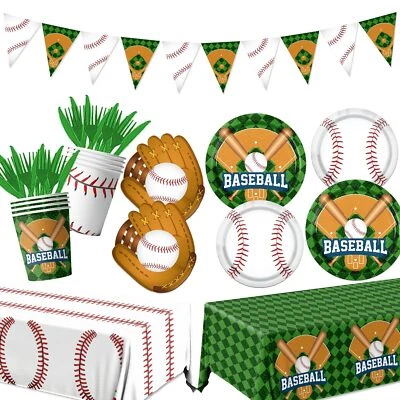 Baseball Party Decorations Tableware143Pcs Baseball Party Supplies Includes B... - Image 1 of 4