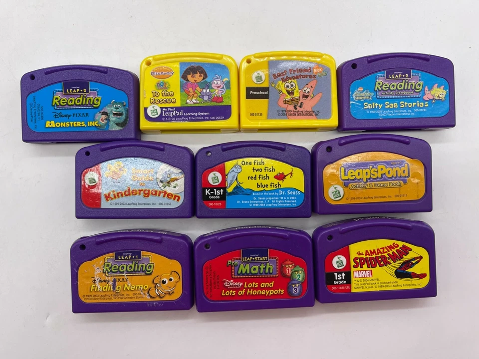 Lot of  (10) Leap Frog Cartridges LeapPad - Dora, SpongeBob, Monsters Inc. etc - Image 1 of 3