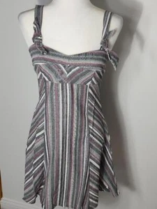 NWT Antrho/Olivaceous Striped Mini Dress MSRP $68, Sz Sm - Picture 1 of 3