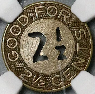 1920s NGC MS 62 Shanghai China 2.5 cents Omnibus Token Bus Coin (24021504C) - Image 1 of 4