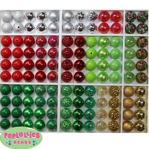 20 mm Klobige Perlen SET 120 Stück Kaugummi Ball Kaugummi Weihnachten Urlaub - Bild 1 von 3