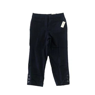 Pantalones capri Roz And Ali Dressbarn para mujer talla 4 azul marino detalle de botones nuevos con etiquetas Foto 1 de 4
