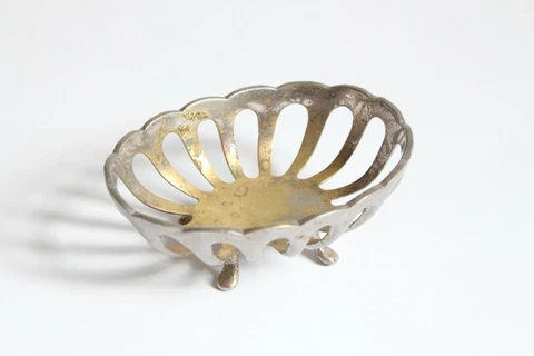 antique footed soap holder tray | vtg deco victorian kitchen soap dish bathroom Cover