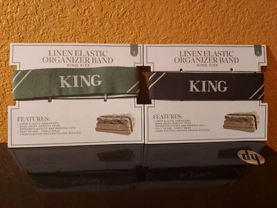 2-Pk King Size Bed Sheet Organizer Elastic Bands Bedding Straps for Linen Closet - Image 1 of 2