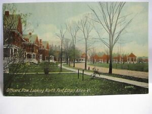 1910 POSTCARD "  OFFICERS' ROW, NORTH, FORT ETHAN ALLEN VT " STREET HOMES UNUSED