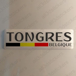Tongres Belgique Autocollant 120x30mm Drapeau 3D Adhésif Relief Autocollants - Picture 1 of 1
