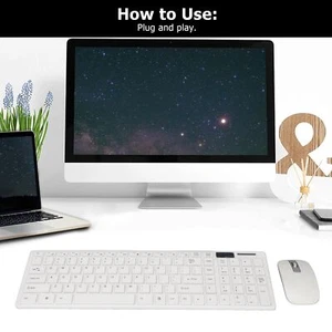 Wireless Keyboard Mouse Combo 2.4G Ultra Thin 1600dpi 78 Keys For Home Offi Fit - Picture 1 of 24
