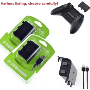 Paquete de baterías recargables de 2400 mAh para cable de carga gratuito de 2 m de largo XBOX ONE - Imagen 1 de 26