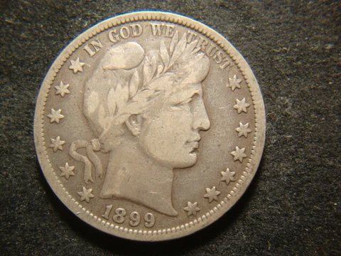 1899 BOLD VF  Barber Liberty Half Dollar RXR BTX Cover