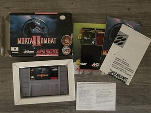 Mortal Kombat II (Super Nintendo, 1994) 100% Complete In Box w Poster CIB SNES 2 - Picture 1 of 2