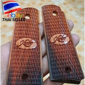 Empuñadura para pistola artesanal KIMBER 1911 planta de cebada tamaño completo THAI ébano duramen - Imagen 1 de 1