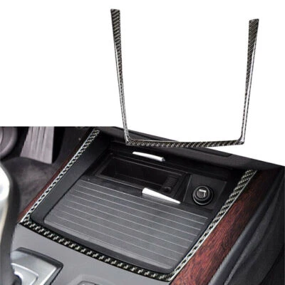 Carbon Fiber Water Cup Holder Sticker Frame Trim For BMW X5 X6 E70 E71 2009-13 - image 1 of 4